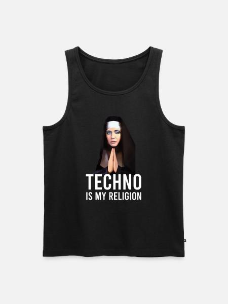 Techno is my religion - Men's Premium Organic Tank Top - black