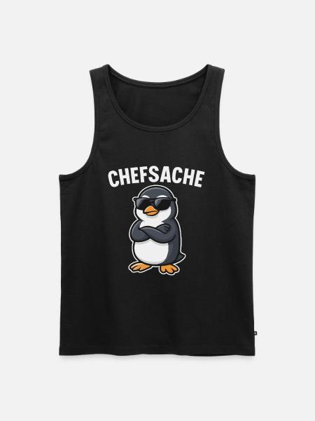 Chefsache Pinguin - Männer Premium Bio Tank Top - Schwarz