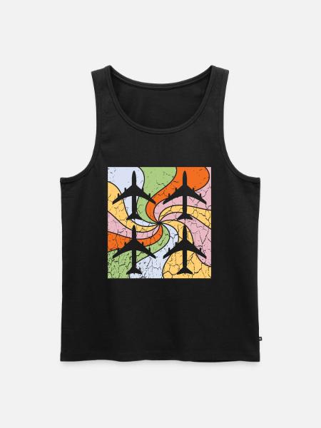 Mandala Airplane Pattern - Men's Premium Organic Tank Top - black