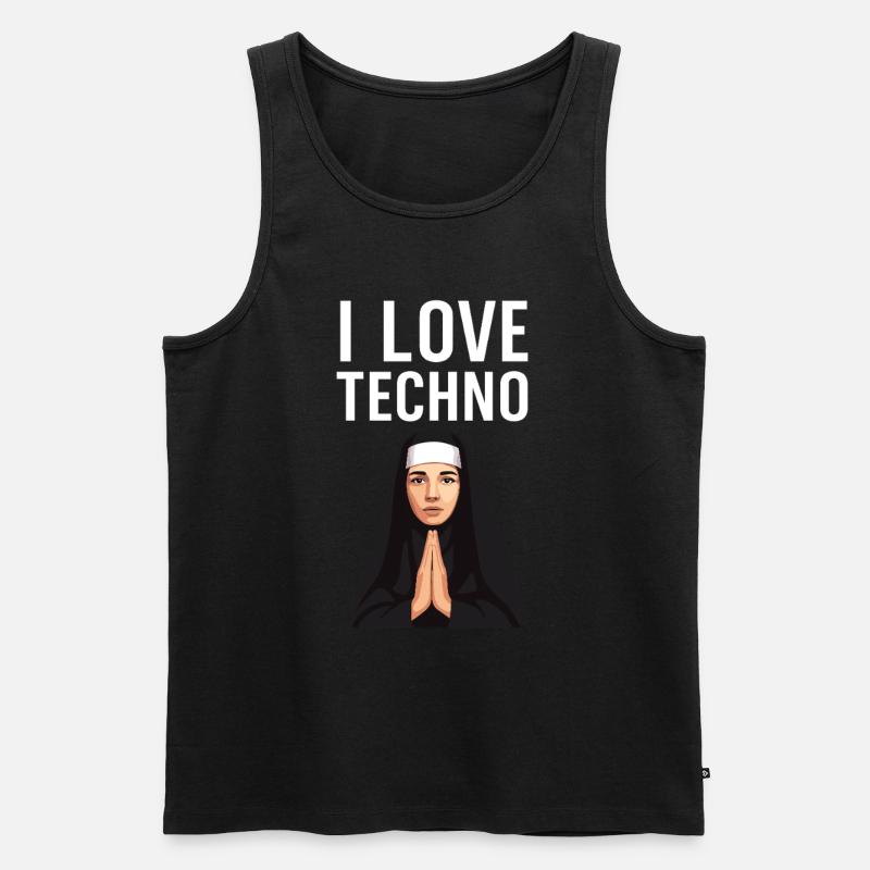Techno is my religion - Men's Premium Organic Tank Top - black