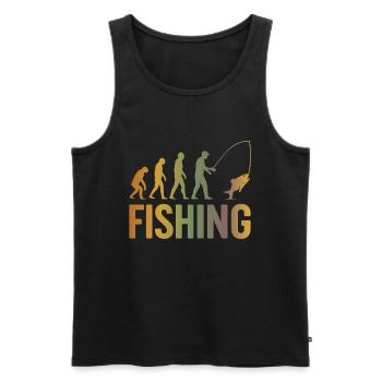 Evolution fürs Angeln - Männer Premium Bio Tank Top - Schwarz - Vorne - AI Model Male 178 light (178cm)