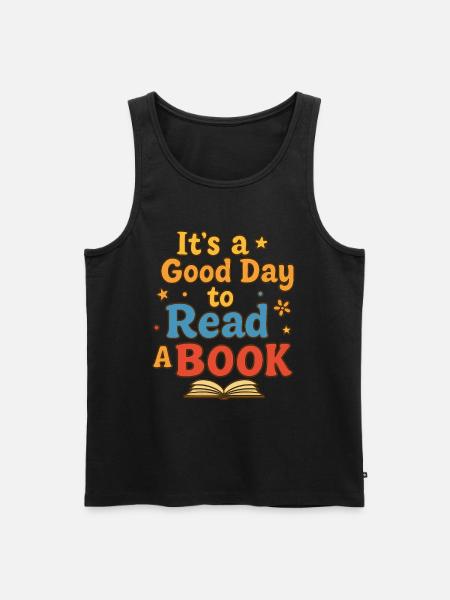 Good day to read - Men's Premium Organic Tank Top - black