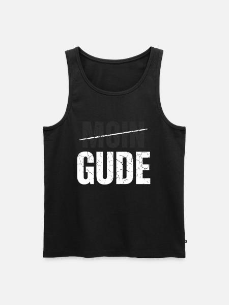 Moin? No, Gude! - Men's Premium Organic Tank Top - black