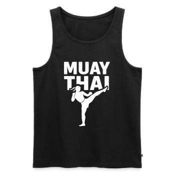 Combattant de Muay Thai - Débardeur bio Premium Homme - noir - Devant - Michal (187cm)