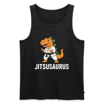 Jitsusaurus – BJJ Dino - Débardeur bio Premium Homme - noir - Devant - AI Model Male 178 light (178cm)