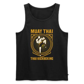 Muay Thai Kickboxing - Débardeur bio Premium Homme - noir - Devant - Michal (187cm)