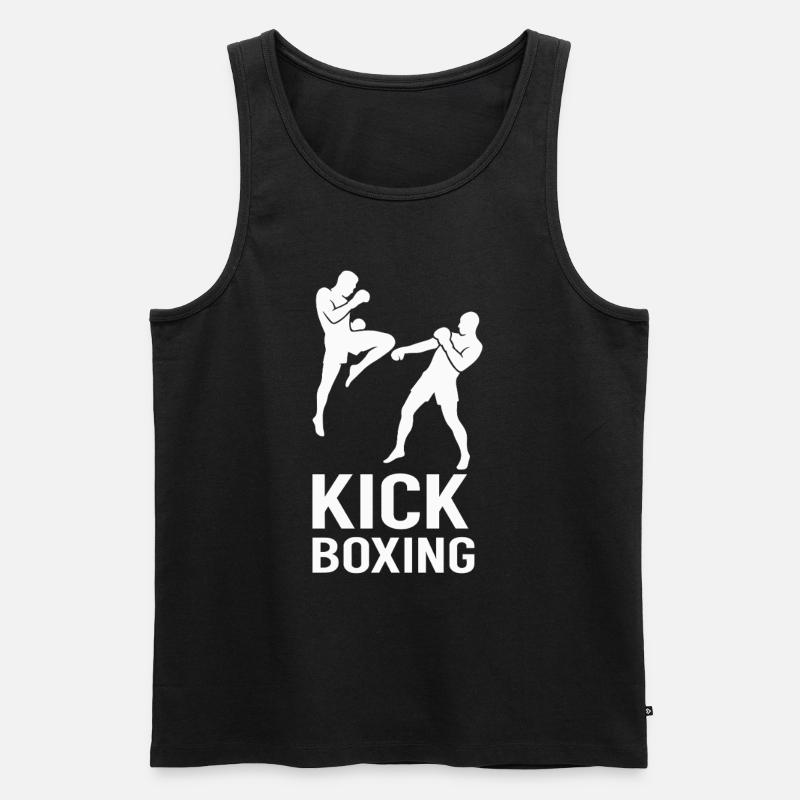 Combattants de kickboxing - Débardeur bio Premium Homme - noir