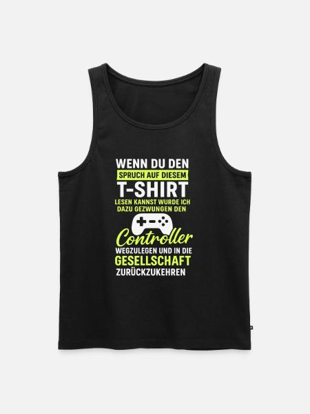Controller Gaming Saying - Men's Premium Organic Tank Top - black