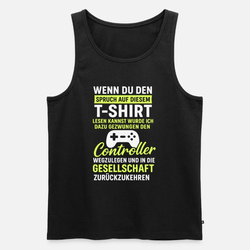 Controller Gaming Saying - Men's Premium Organic Tank Top - black