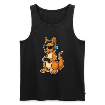 Gaming kangaroo with style - Men's Premium Organic Tank Top - black - Front - AI Model Male 178 light (178cm)
