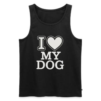 J’aime mon chien – Heart Design - Débardeur bio Premium Homme - noir - Devant - Michal (187cm)