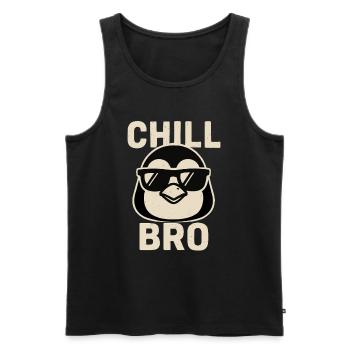 Chill Bro Pingouin - Débardeur bio Premium Homme - noir - Devant - AI Model Male 178 light (178cm)