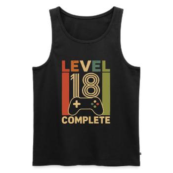 Level 18 Completed Gamer Geburtstagsdesign - Männer Premium Bio Tank Top - Schwarz - Vorne - AI Model Male 178 light (178cm)
