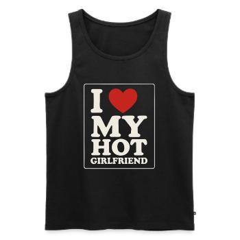 I Love My Hot Girlfriend - Men's Premium Organic Tank Top - black - Front - AI Model Male 178 light (178cm)