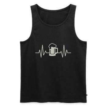 Herzschlag Bierkrug - Männer Premium Bio Tank Top - Schwarz - Vorne - Michal (187cm)
