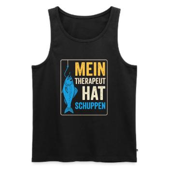 Thérapie de pêche Dicton - Débardeur bio Premium Homme - noir - Devant - Michal (187cm)