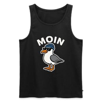 Moin Seagull - Débardeur bio Premium Homme - noir - Devant - AI Model Male 178 light (178cm)
