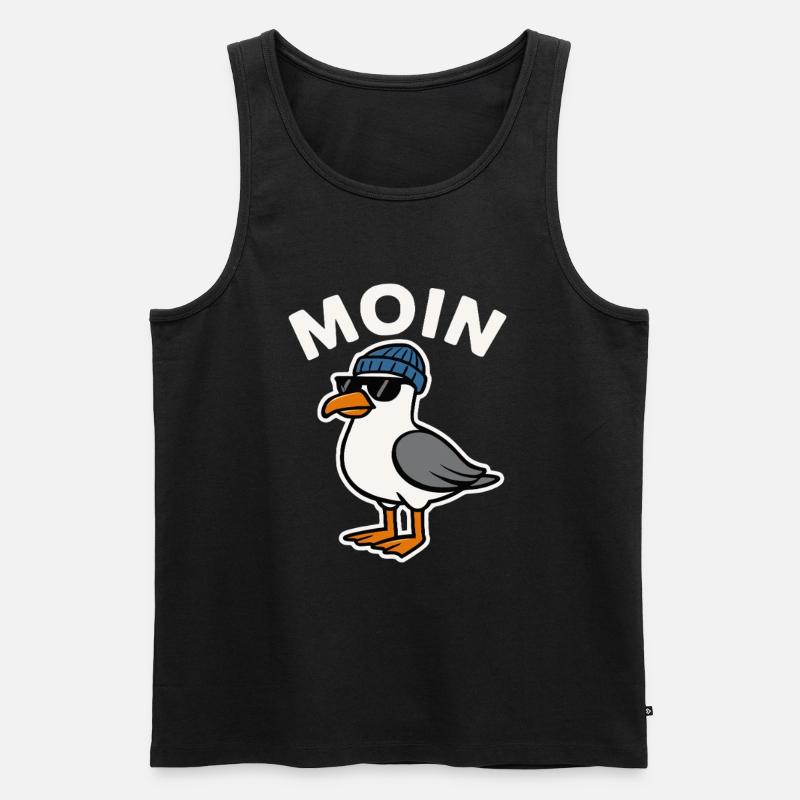 Moin Möwe - Männer Premium Bio Tank Top - Schwarz