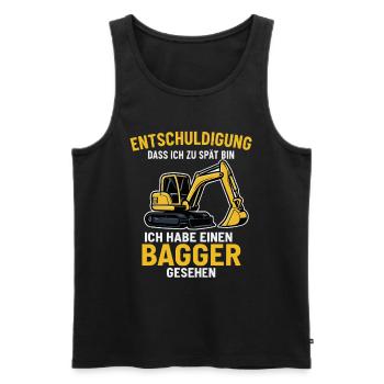 Excavator Saying - Men's Premium Organic Tank Top - black - Front - AI Model Male 178 light (178cm)