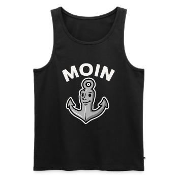 Moin Anker - Männer Premium Bio Tank Top - Schwarz - Vorne - AI Model Male 178 light (178cm)