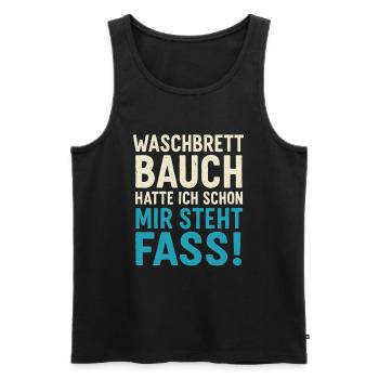 I like barrel – funny anti-fitness saying - Men's Premium Organic Tank Top - black - Front - AI Model Male 178 light (178cm)
