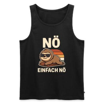 Non. Simply Nope - Chemise amusante Chill Sloth - Débardeur bio Premium Homme - noir - Devant - AI Model Male 178 light (178cm)