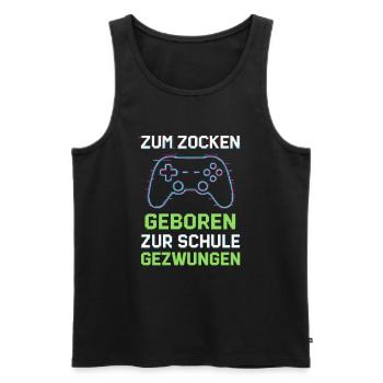 Born to gamble - Men's Premium Organic Tank Top - black - Front - AI Model Male 178 light (178cm)