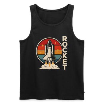 Raketen Rocket Fans - Männer Premium Bio Tank Top - Schwarz - Vorne - AI Model Male 178 light (178cm)