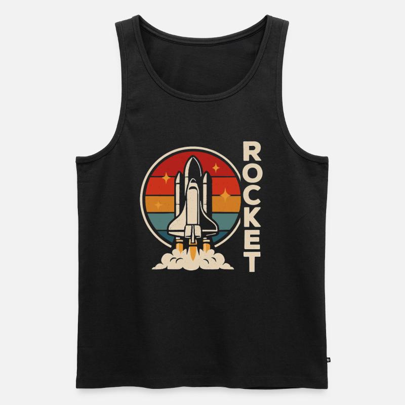 Raketen Rocket Fans - Männer Premium Bio Tank Top - Schwarz