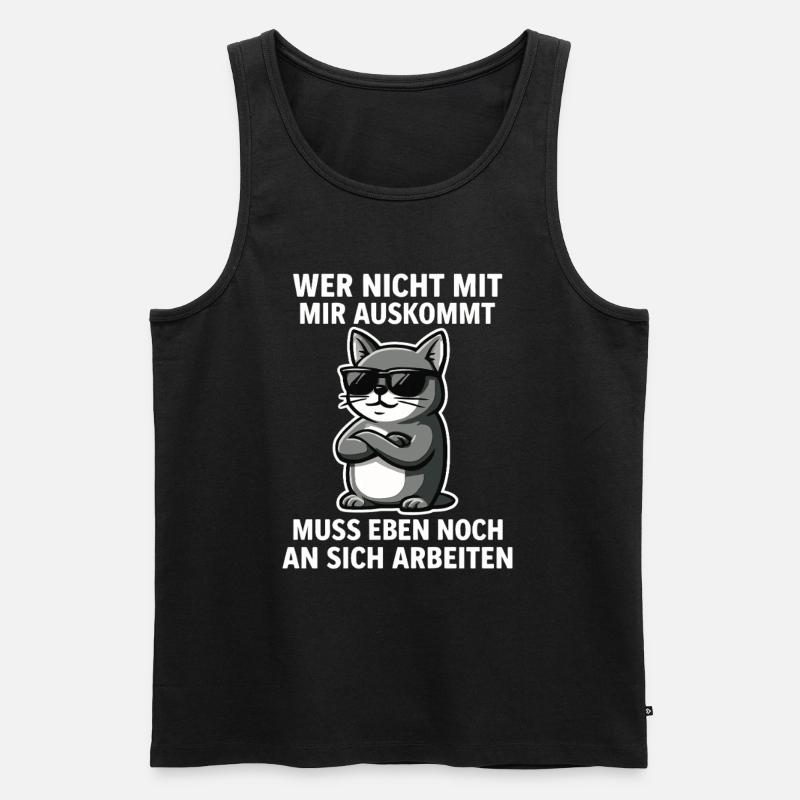Coole Katze Spruch - Männer Premium Bio Tank Top - Schwarz