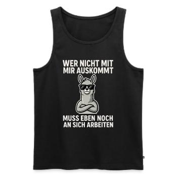 Selbstbewusst Lama Spruch - Männer Premium Bio Tank Top - Schwarz - Vorne - AI Model Male 178 light (178cm)