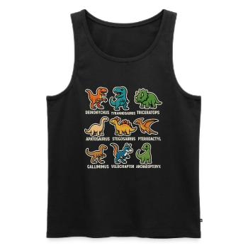 Dino Übersicht Dinosaurier - Männer Premium Bio Tank Top - Schwarz - Vorne - AI Model Male 178 light (178cm)