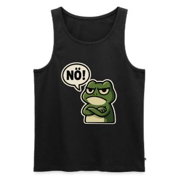 Nö Frosch – Genervt & Lustig - Männer Premium Bio Tank Top - Schwarz - Vorne - Michal (187cm)