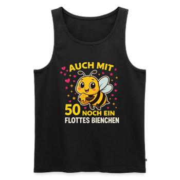 Auch mit 50 noch ein flottes Bienchen – Geburtstag - Männer Premium Bio Tank Top - Schwarz - Vorne - AI Model Male 178 light (178cm)