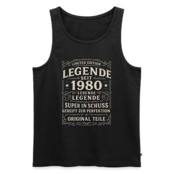 Legende seit 1980 - Männer Premium Bio Tank Top - Schwarz - Vorne - Michal (187cm)