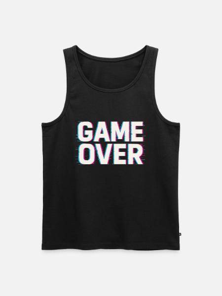 Game Over – Glitch Effect - Men's Premium Organic Tank Top - black