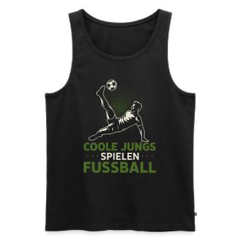 Des garçons cool qui jouent au football - Débardeur bio Premium Homme - noir - Devant - AI Model Male 178 light (178cm)