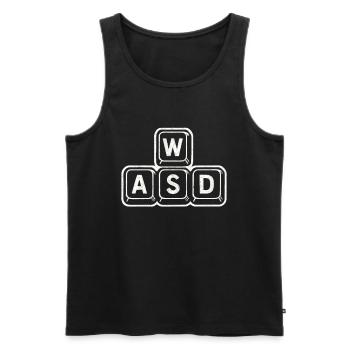 WASD Gamer Buttons – Gaming Control - Men's Premium Organic Tank Top - black - Front - AI Model Male 178 light (178cm)