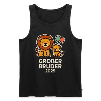 Big Brother 2025 – Chemise des frères et sœurs Leo - Débardeur bio Premium Homme - noir - Devant - Michal (187cm)