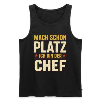 Ich bin der Chef – Spruch - Männer Premium Bio Tank Top - Schwarz - Vorne - AI Model Male 178 light (178cm)