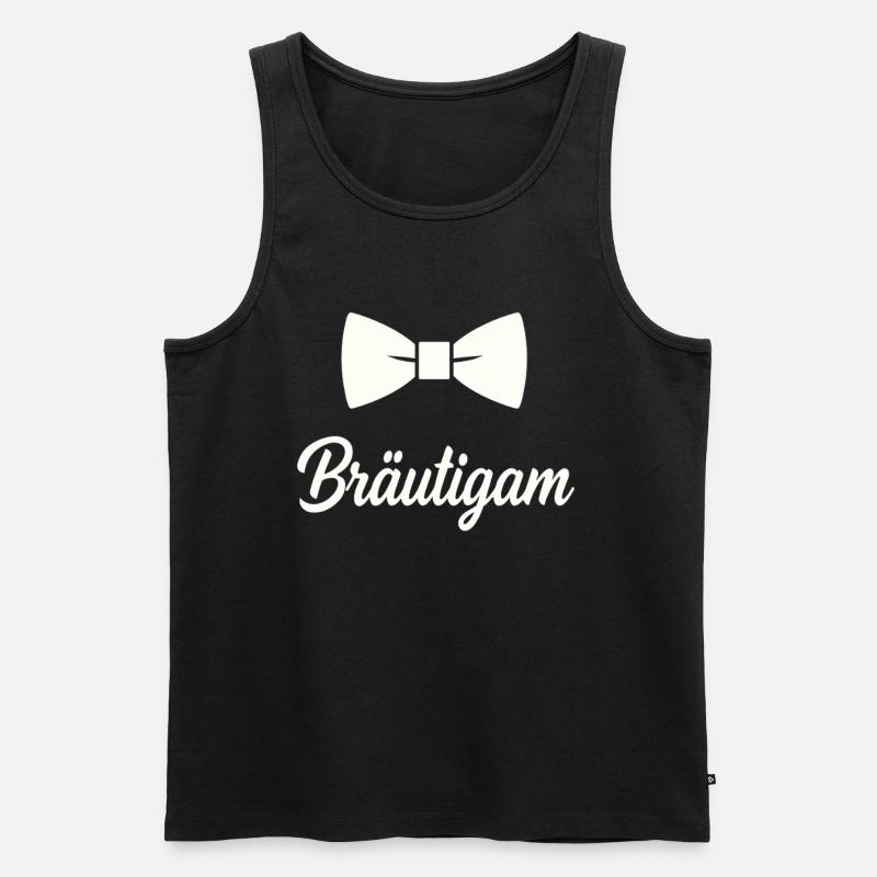 Bräutigam Fliege Hochzeit - Männer Premium Bio Tank Top - Schwarz