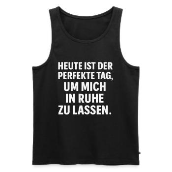 Leave Alone – Perfect Day Saying - Men's Premium Organic Tank Top - black - Front - Michal (187cm)