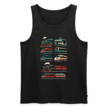 Züge Design – Retro trifft Highspeed - Männer Premium Bio Tank Top - Schwarz - Vorne - AI Model Male 178 light (178cm)