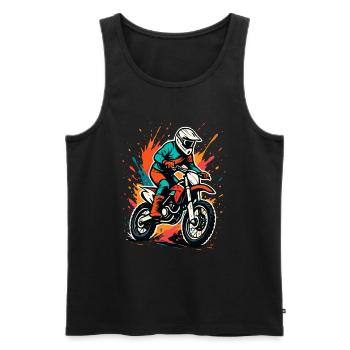 Motocross Splash – Action auf zwei Rädern - Männer Premium Bio Tank Top - Schwarz - Vorne - Michal (187cm)