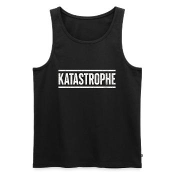 Chemise de déclaration de catastrophe avec humour - Débardeur bio Premium Homme - noir - Devant - Michal (187cm)