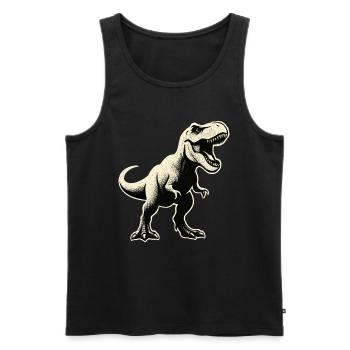 Roaring Dinosaur Silhouette - Männer Premium Bio Tank Top - Schwarz - Vorne - AI Model Male 178 light (178cm)