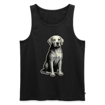 Vintage Dog – Loyal & Classic - Men's Premium Organic Tank Top - black - Front - AI Model Male 178 light (178cm)