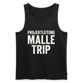 Projektleitung Malle Trip – Partyurlaub - Männer Premium Bio Tank Top - Schwarz - Vorne - AI Model Male 178 light (178cm)