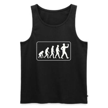 Evolution Dart - Männer Premium Bio Tank Top - Schwarz - Vorne - AI Model Male 178 light (178cm)