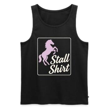 Stall Shirt – Pferdemädchen Design - Männer Premium Bio Tank Top - Schwarz - Vorne - AI Model Male 178 light (178cm)
